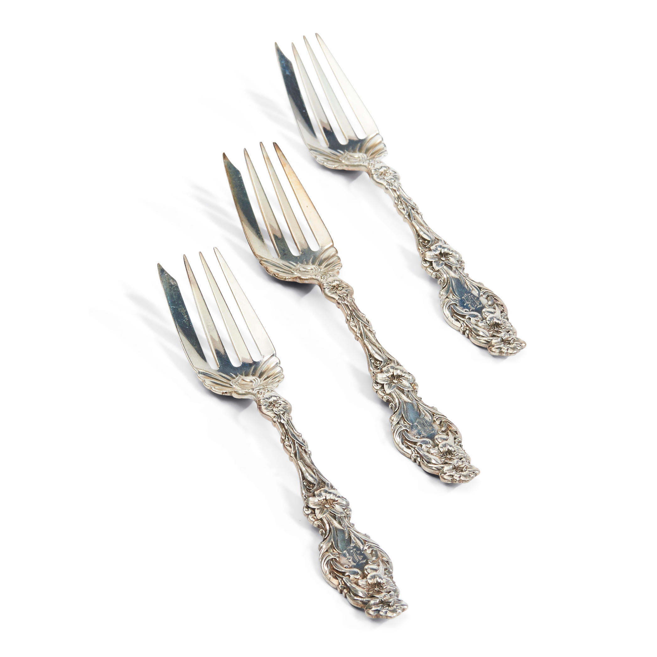 TEN WHITING "LILY PATTERN" STERLING