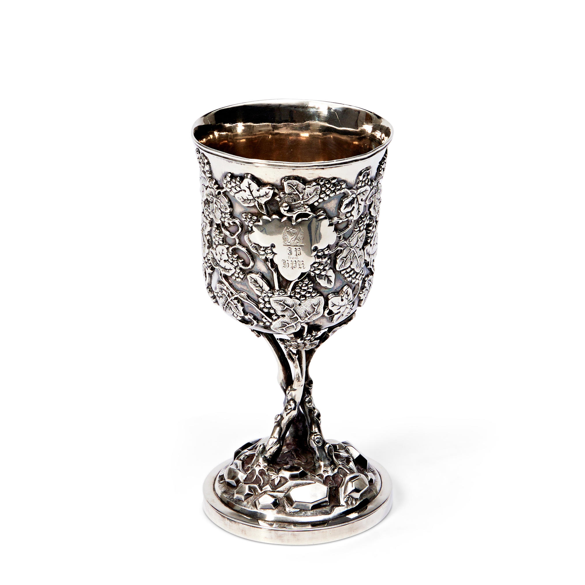 CHINESE EXPORT SILVER GOBLET Hong 3aea69