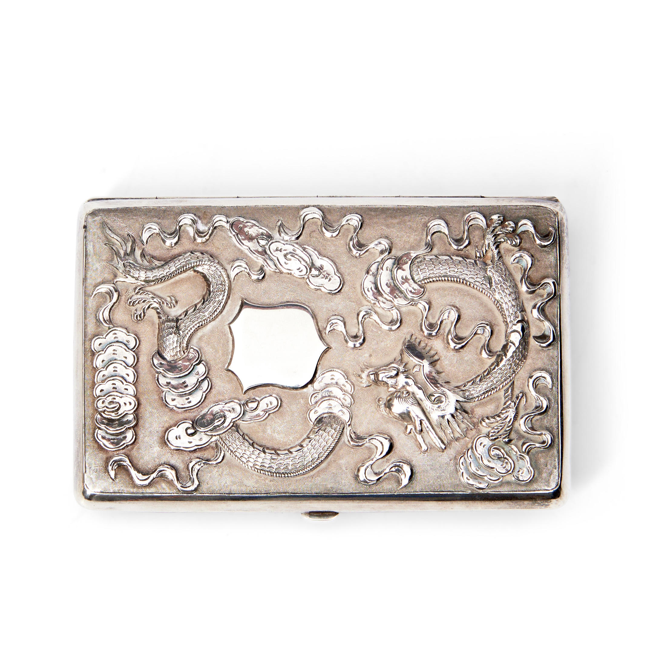 CHINESE EXPORT SILVER CIGAR CASE,