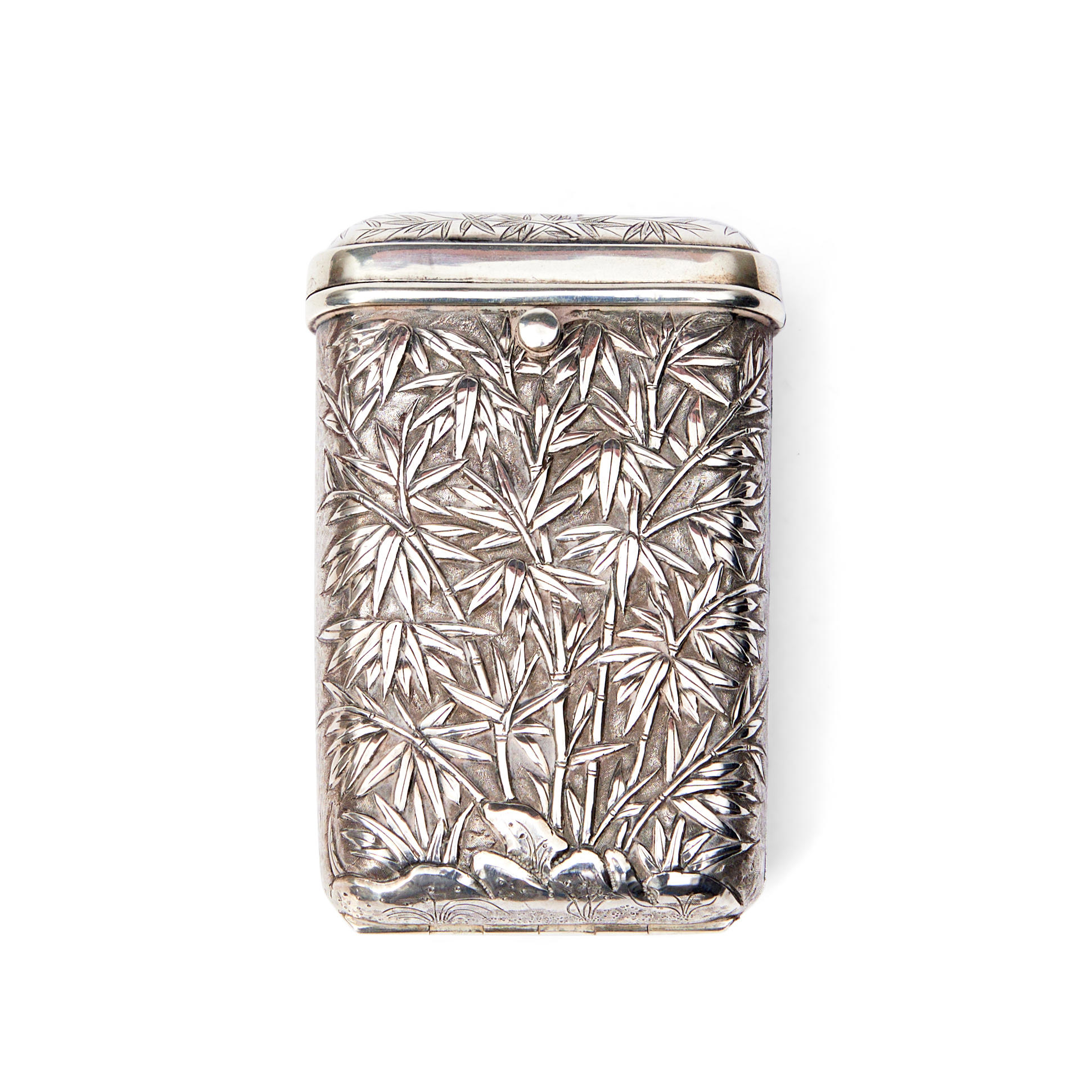 CHINESE EXPORT SILVER CHEROOT CASE,