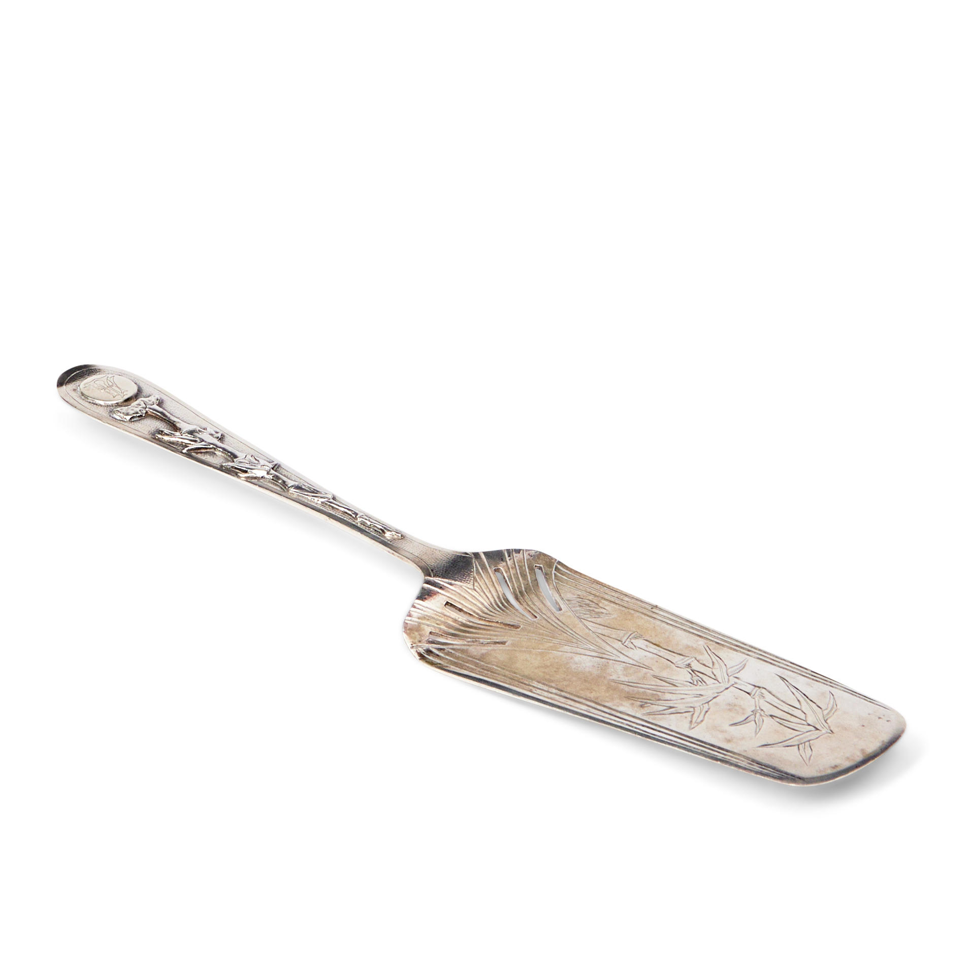 CHINESE EXPORT SILVER CAKE SERVER,