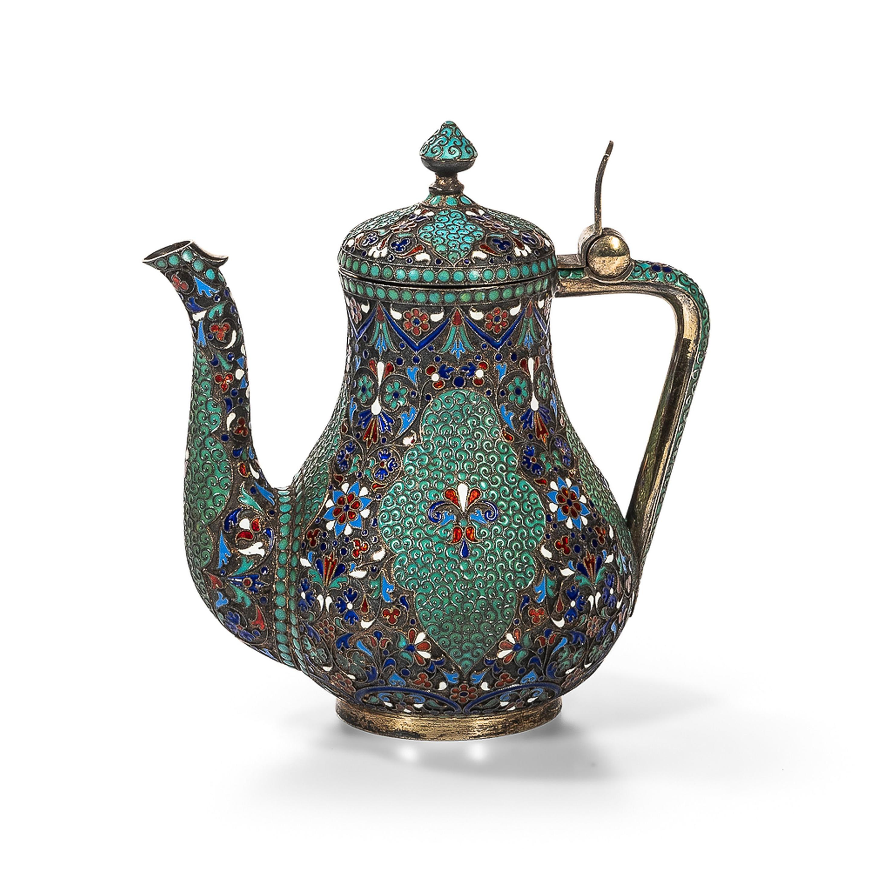 RUSSIAN ENAMEL AND .875 SILVER-GILT
