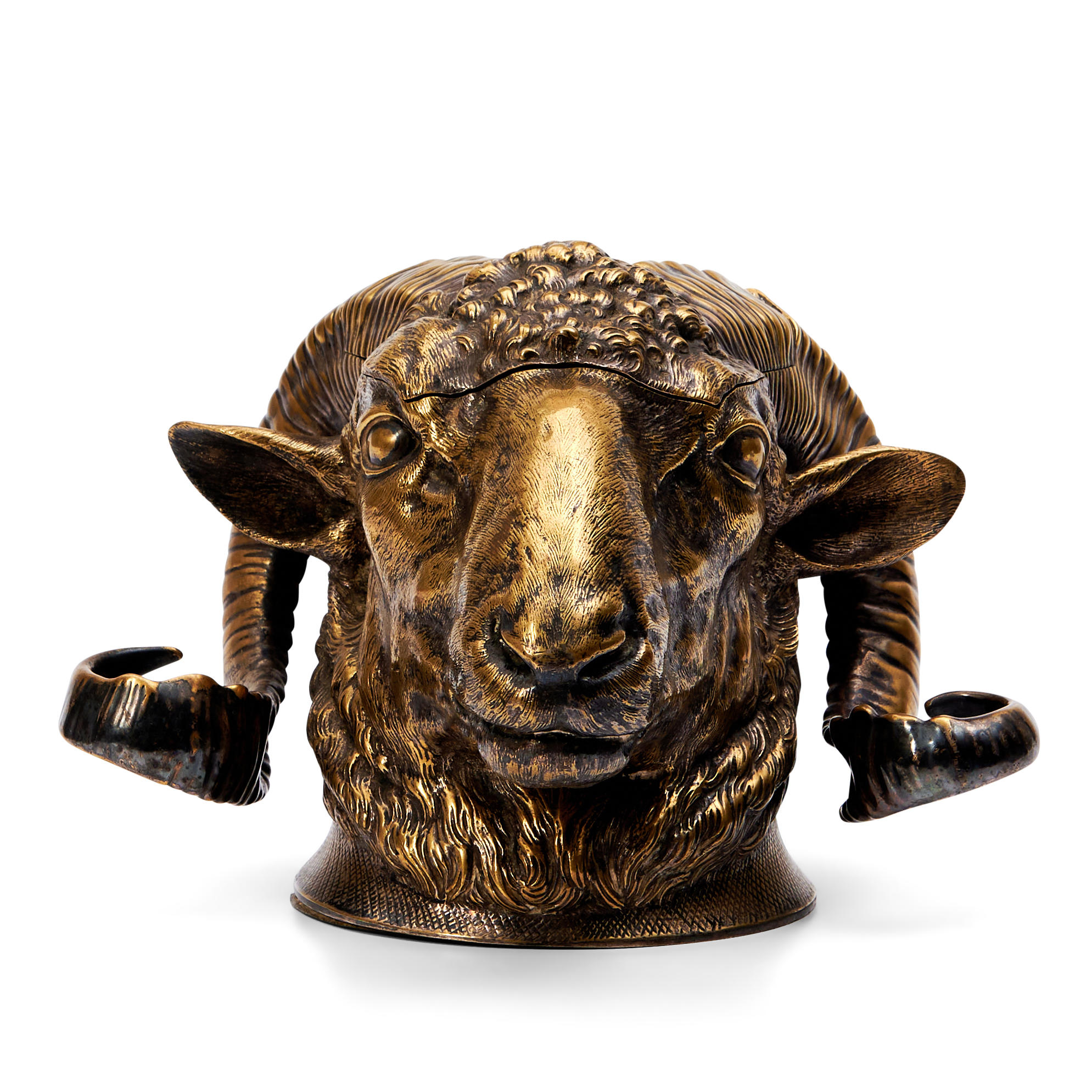 VICTORIAN GILT BRONZE RAM S HEAD 3aea8b