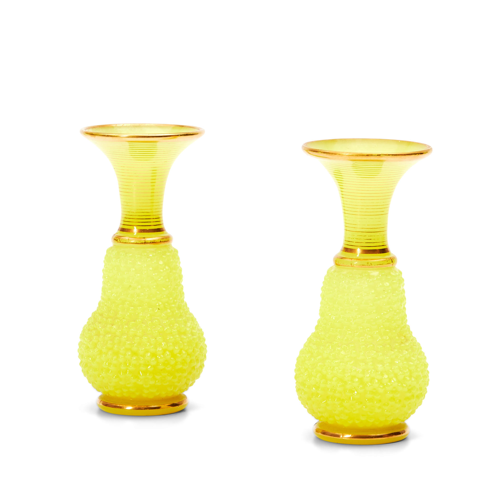 PAIR OF BACCARAT-STYLE OPALINE