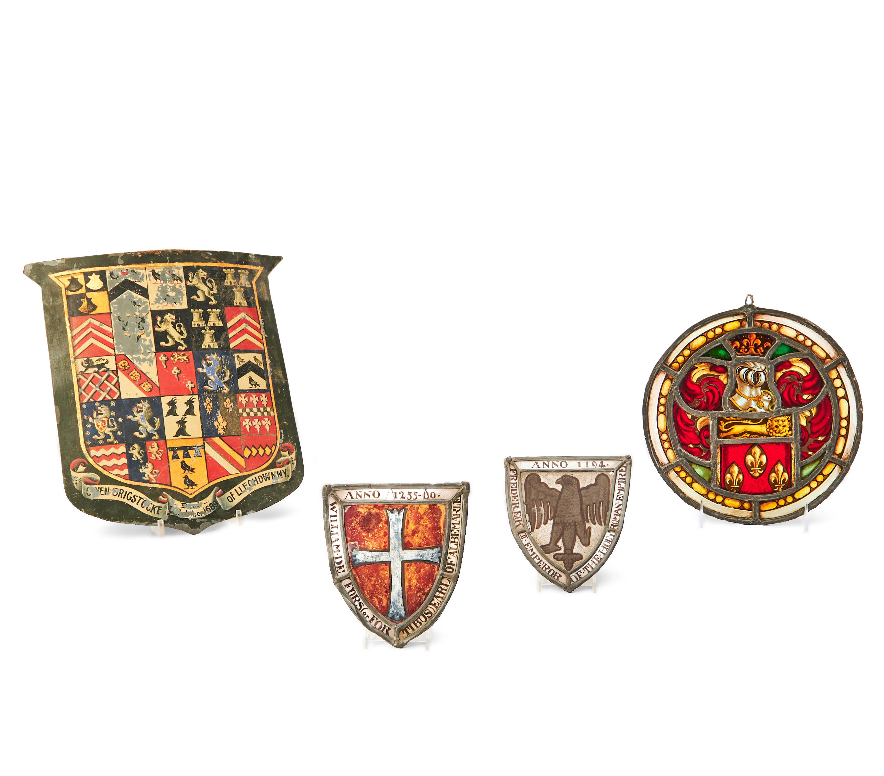 FOUR HERALDIC RELATED ITEMS, 19th