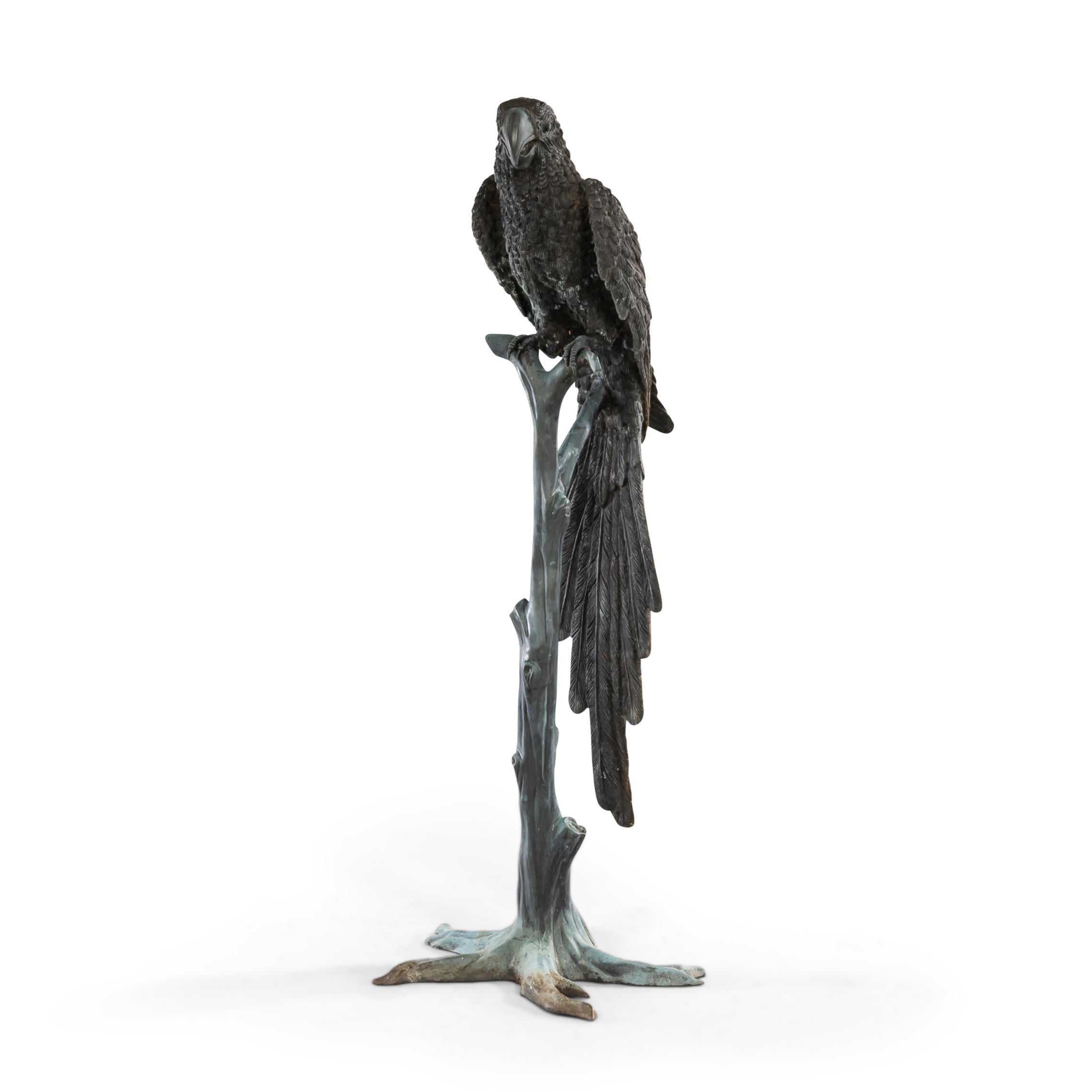 MONUMENTAL BRONZE FIGURE OF A PARROT  3aeaae