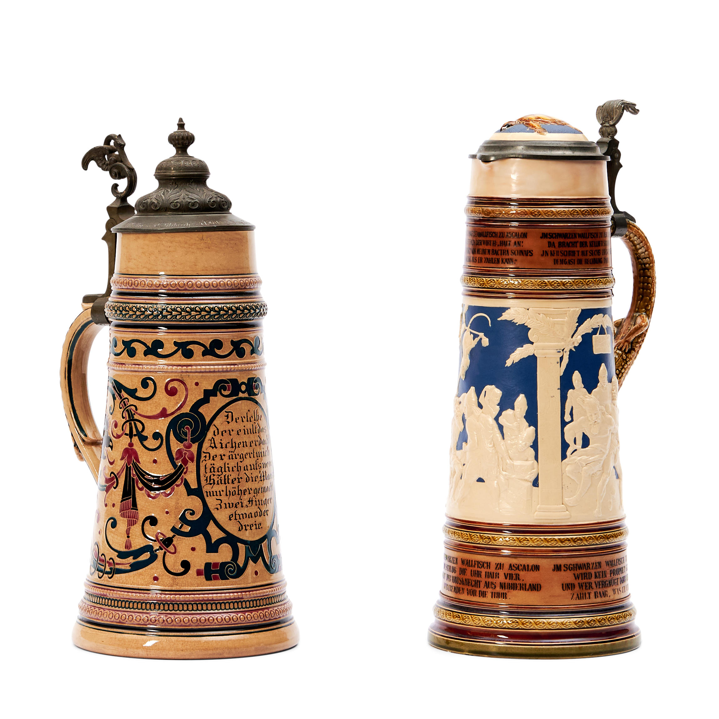 TWO GERMAN STEINS, A Mettlach 3.3