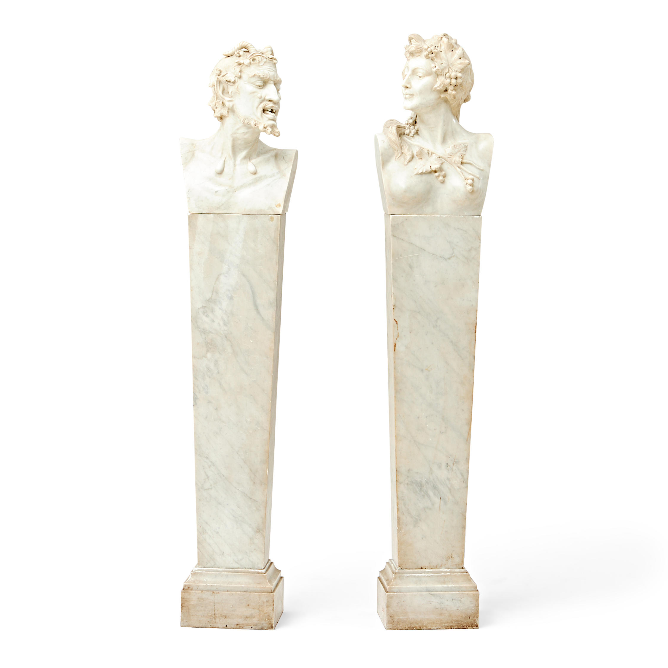 PAIR OF CARRARA MARBLE BUSTS OF 3aeacb