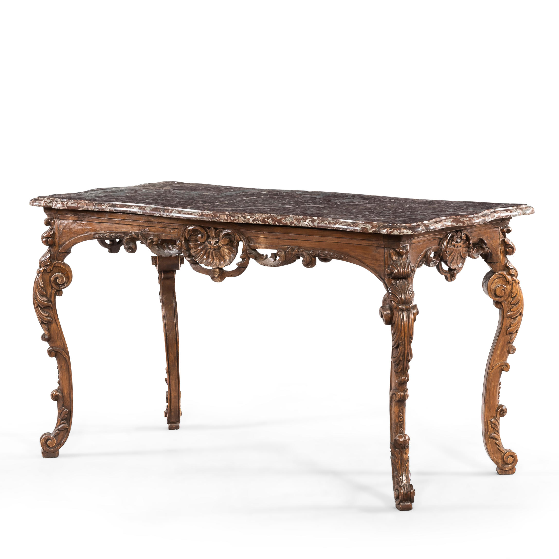 LOUIS XV STYLE CARVED OAK MARBLE 3aeaec