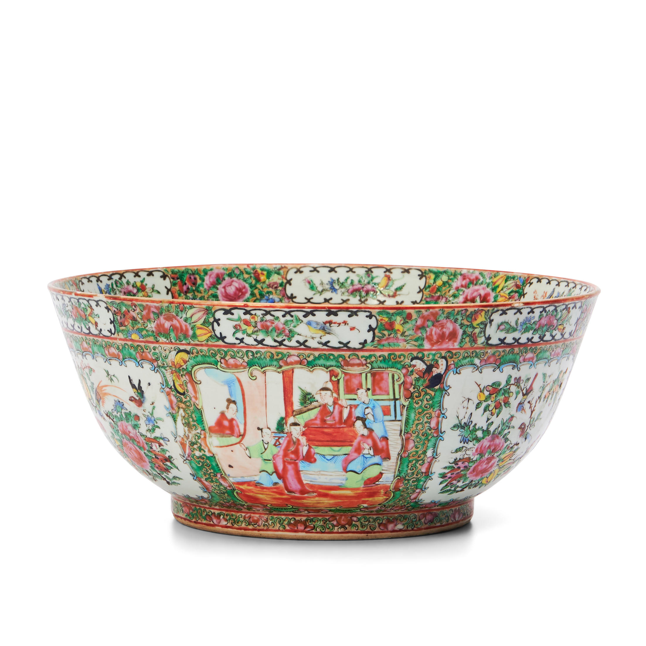 ROSE MEDALLION PUNCH BOWL, CHINA,