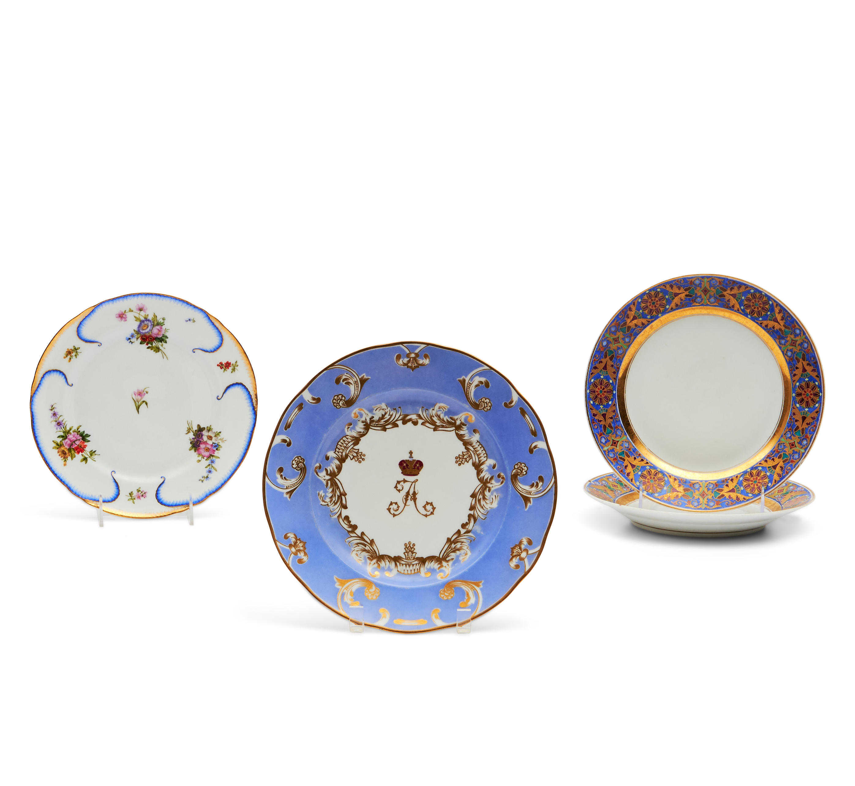 FOUR RUSSIAN IMPERIAL PORCELAIN FACTORY