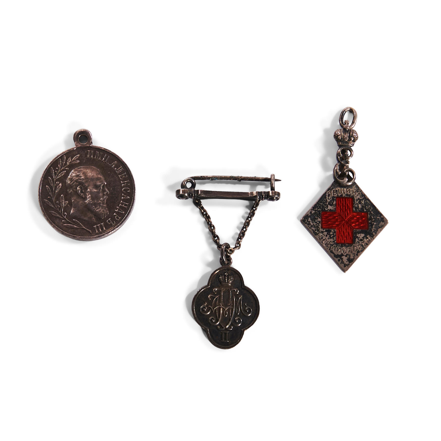 THREE IMPERIAL RUSSIAN PINS AND