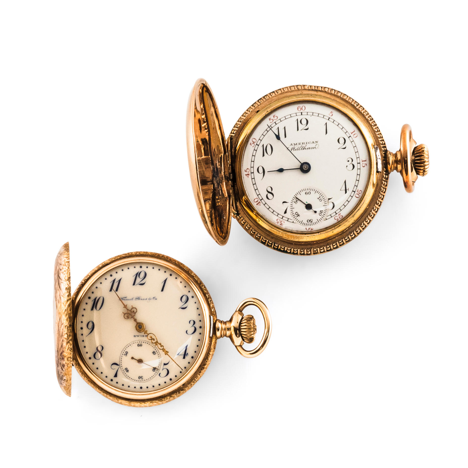 TWO HUNTER-CASE PENDANT WATCHES