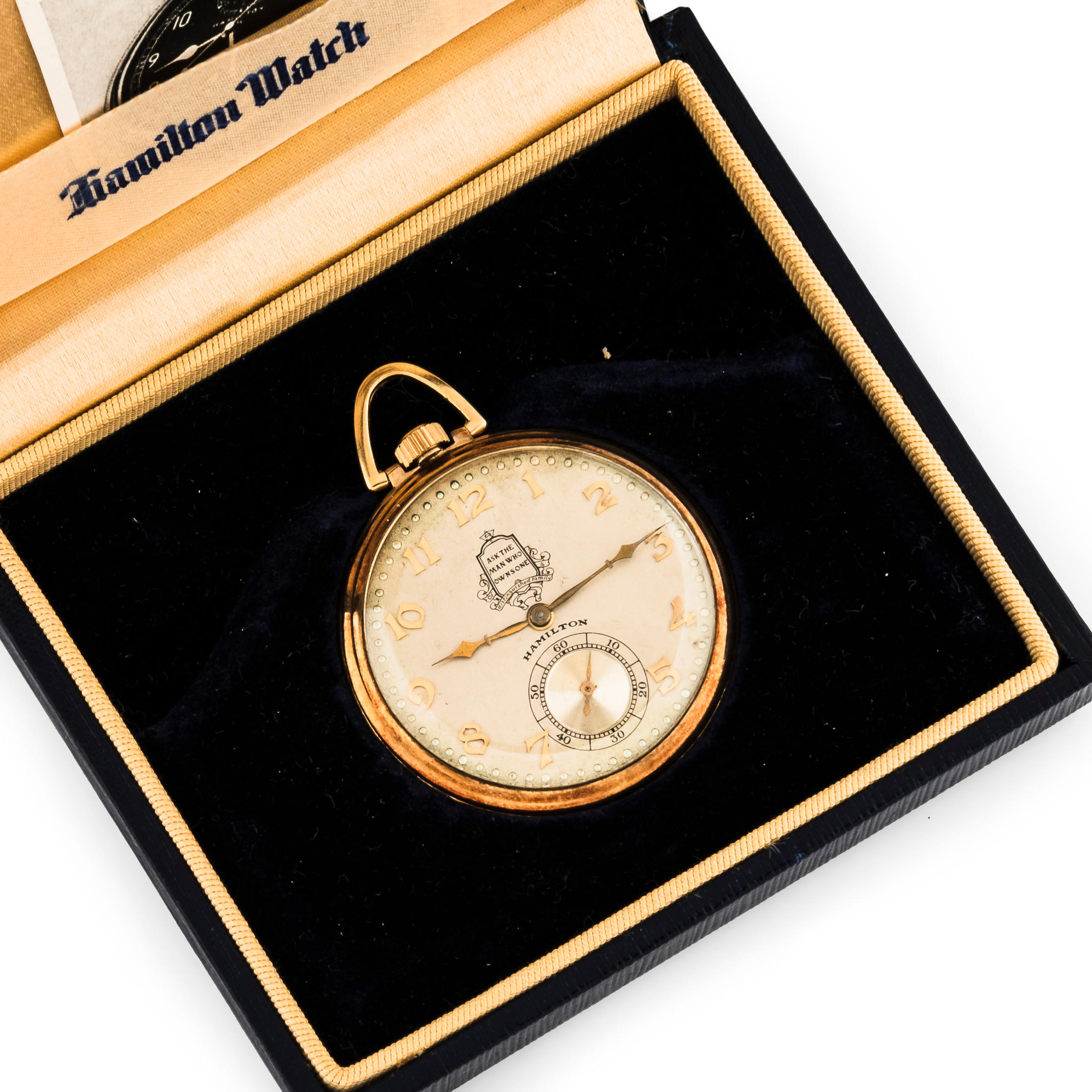 HAMILTON WATCH CO. 14KT GOLD, "PACKARD