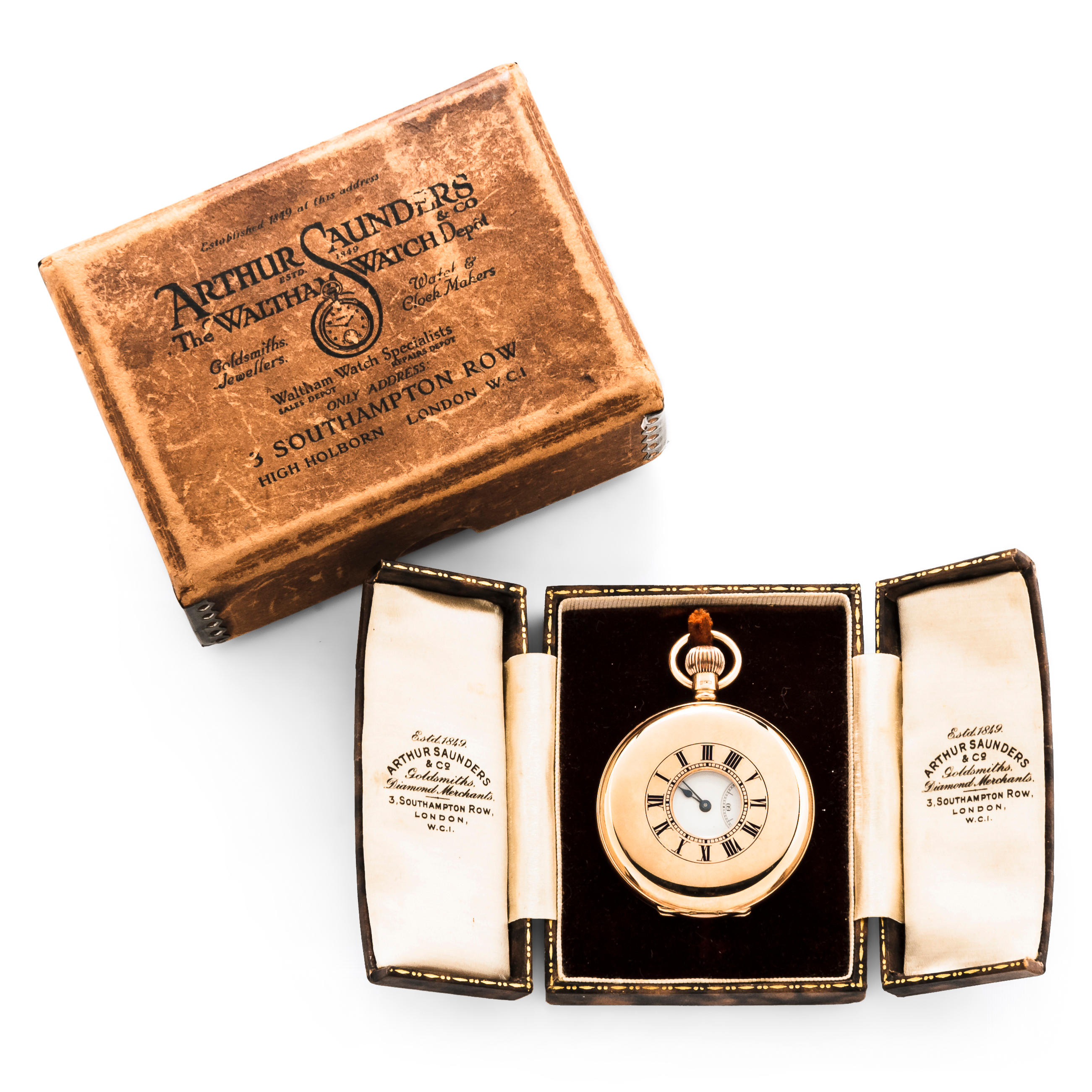 WALTHAM 9KT GOLD DEMI-HUNTER WATCH 1894,