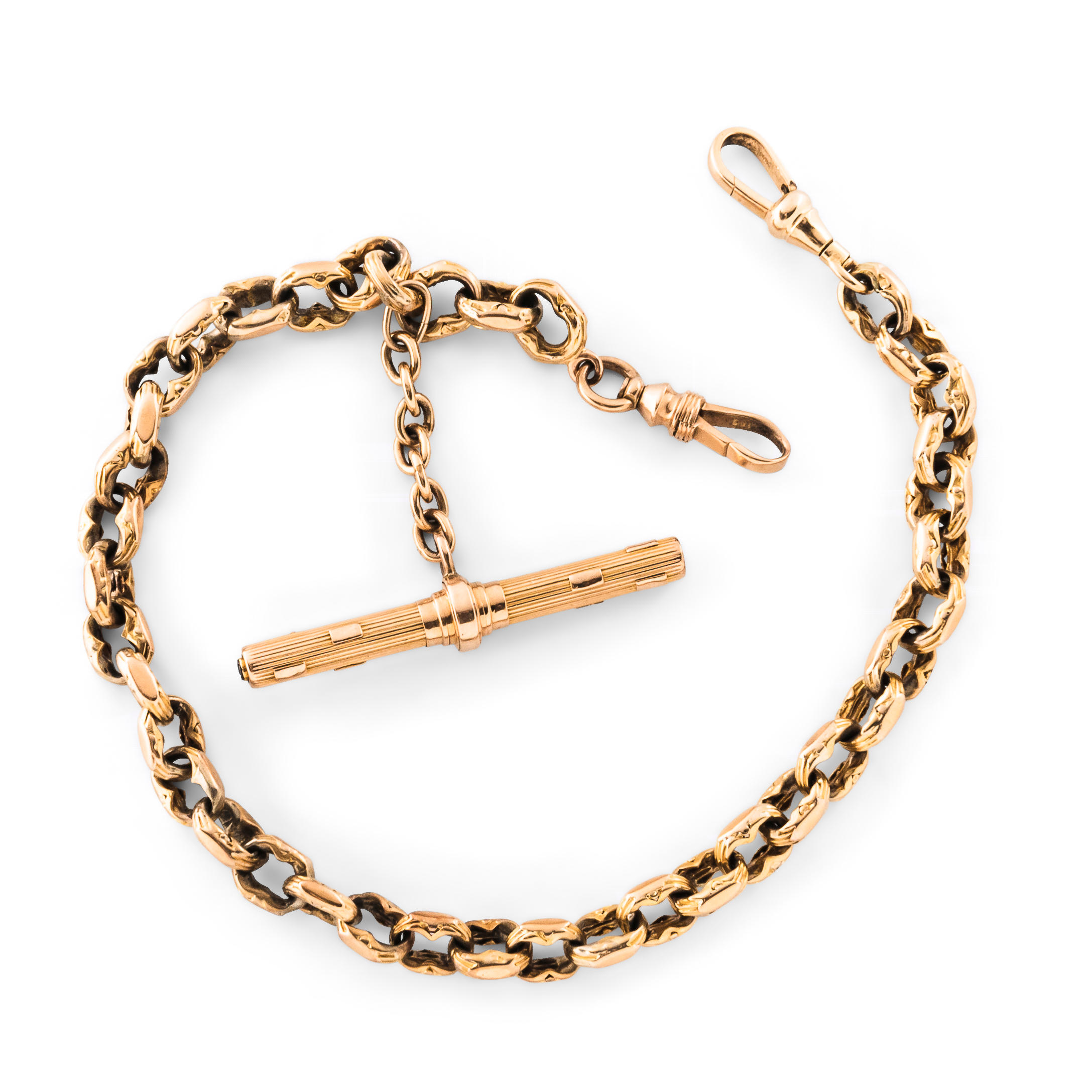 14KT GOLD "ALBERT" WATCH CHAIN