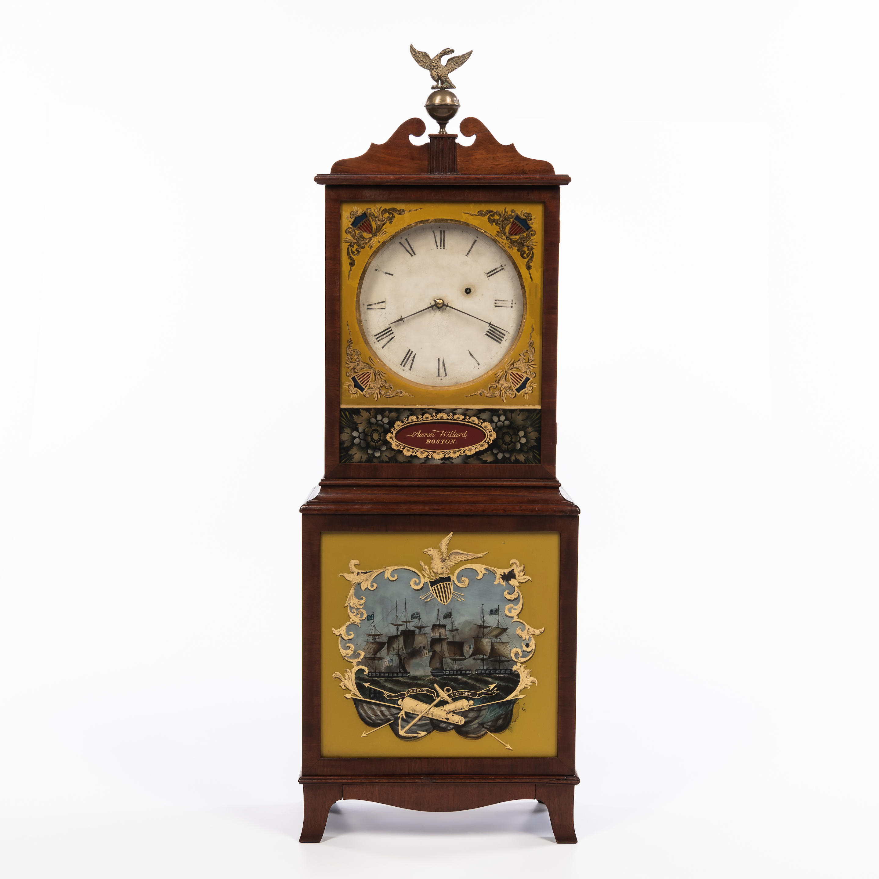 AARON WILLARD MAHOGANY SHELF CLOCK BOSTON,