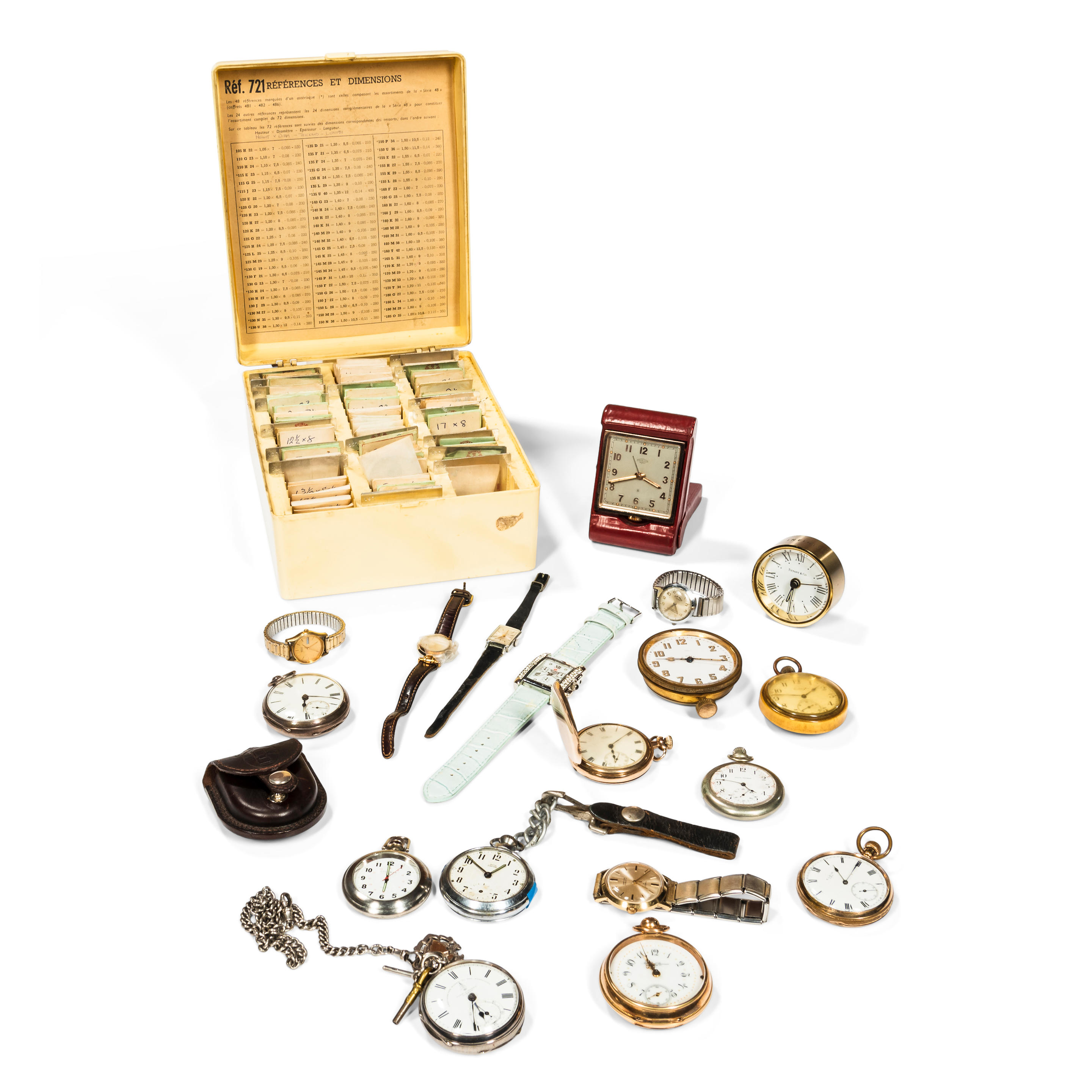 EIGHTEEN WATCHES, CLOCKS, AND MAINSPRINGS