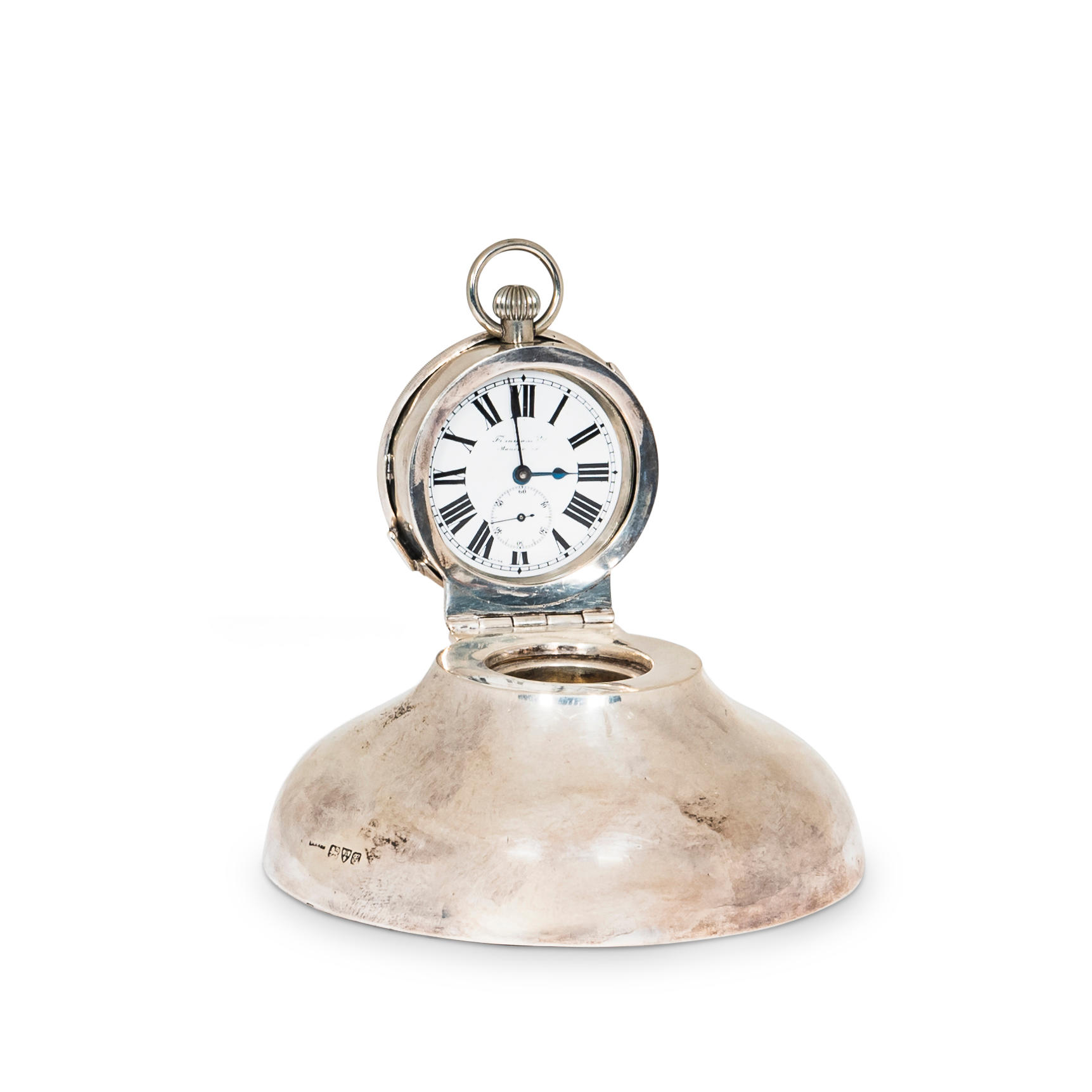 STERLING SILVER POCKET WATCH INKWELL 3aec83
