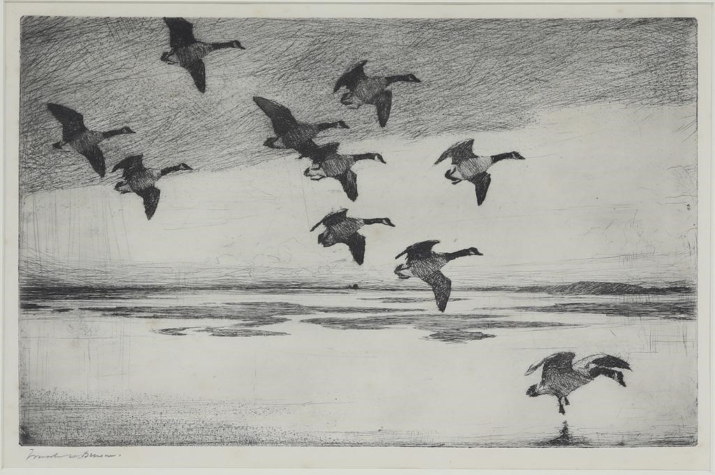 FRANK W. BENSON (1862-1951)Geese