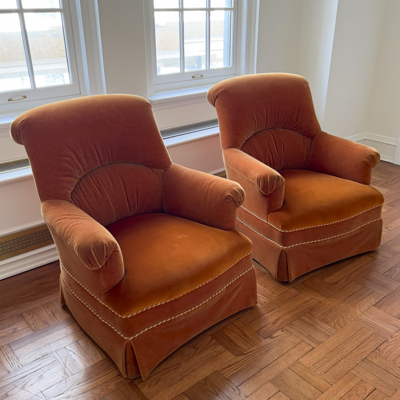 MOHAIR CLUB CHAIRS, PAIReach: 36