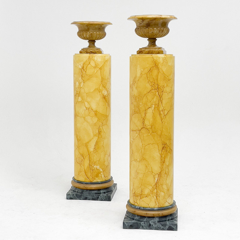 TROMPE-L'œIL PAINTED MARBLE PEDESTALS,