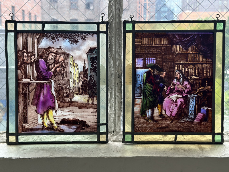 VICTORIAN STAINED GLASS PANELS,