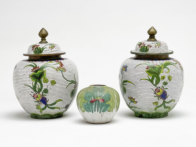 PAIR OF CHINESE CLOISONN COVERED 3af19d