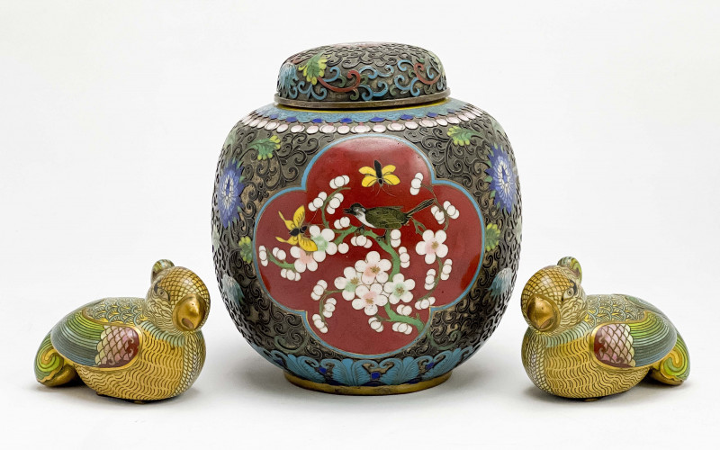 TWO CHINESE CLOISONN BIRDS AND 3af1c7