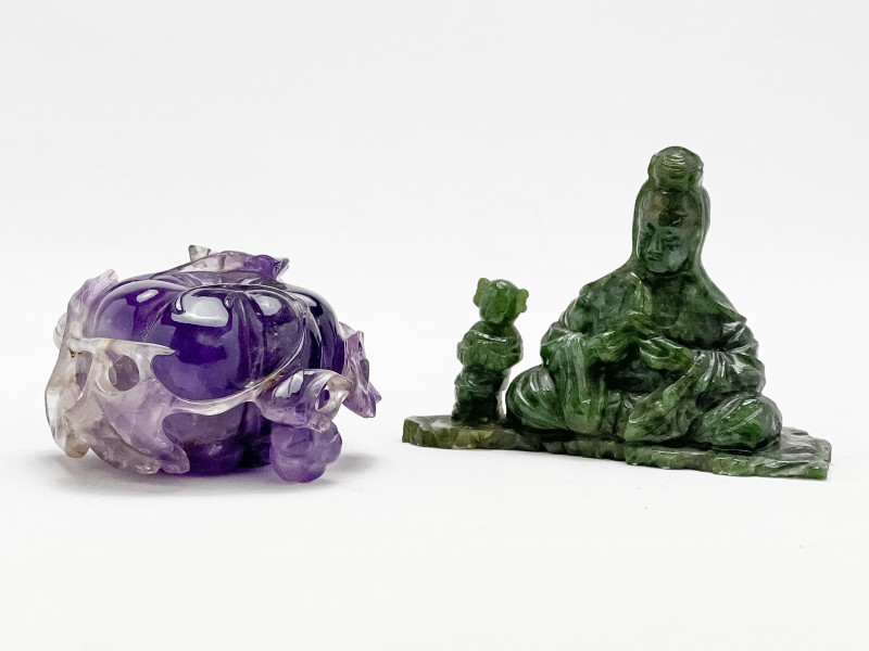 CHINESE CARVED JADE FIGURE AND 3af1d2