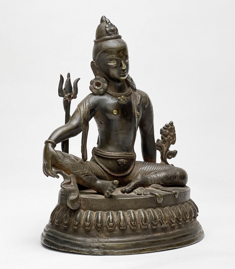 NEPALESE BRONZE SEATED FIGURE OF