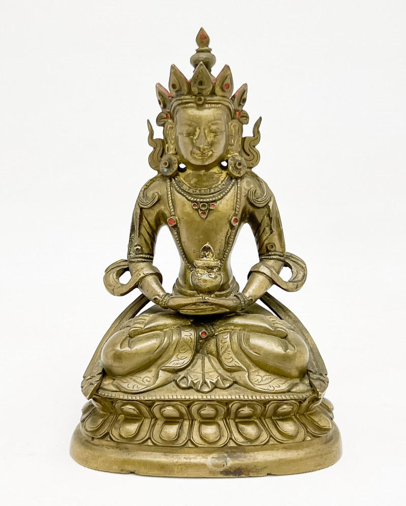 SINO TIBETAN SMALL BRONZE SEATED