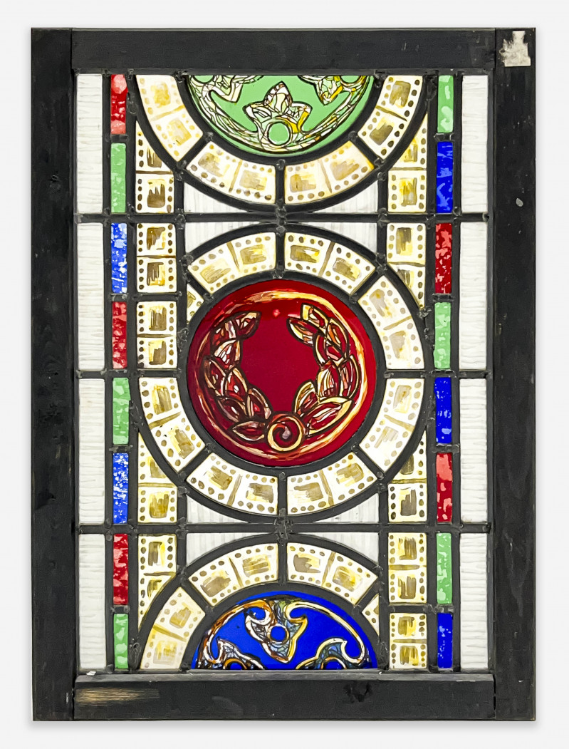 STAINED GLASS PANELoverall: 28 3/4 x