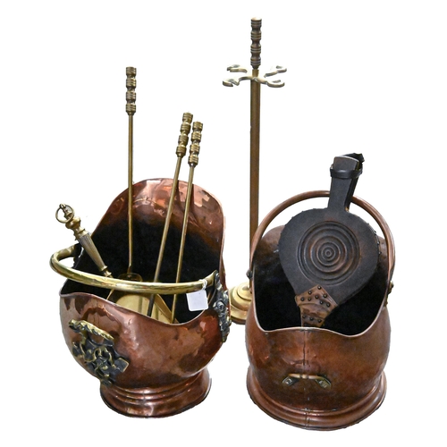 A copper coal scuttle, early 20th