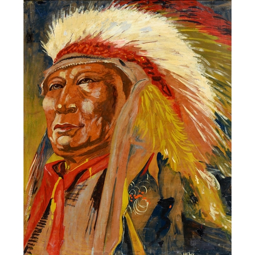 A.H.C. Berry, 20th c - Red Indian, portrait