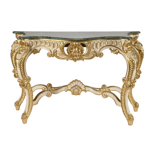 A serpentine giltwood console table  3af3f2