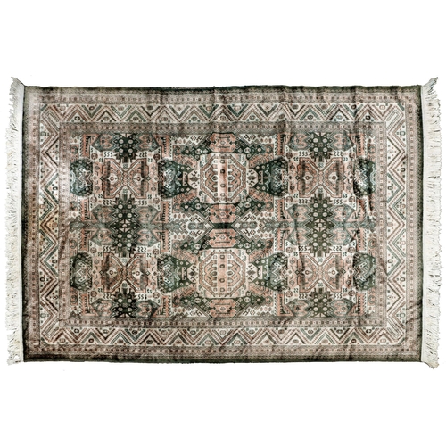 A Caucasian style silky rug, 183cm x