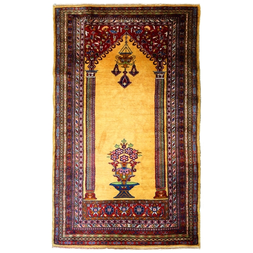 An Indian prayer rug, 151cm x 96cm