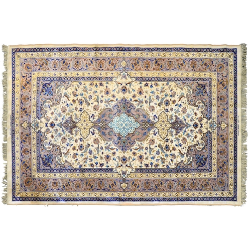 An Isfahan silk rug, 132 x 220cm