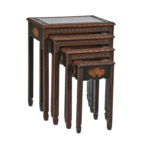 A set of Chinese carved and stained