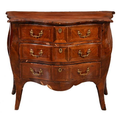 A Louis XV kingwood and rosewood