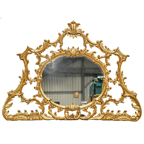 A giltwood over mantle mirror  3af455