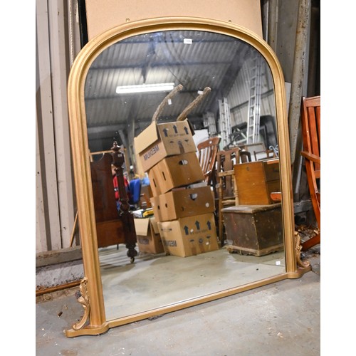 An arched gold painted wood overmantel 3af44f
