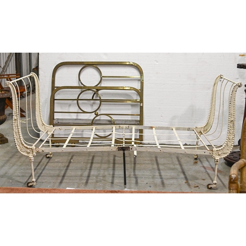 A Victorian white painted iron folding