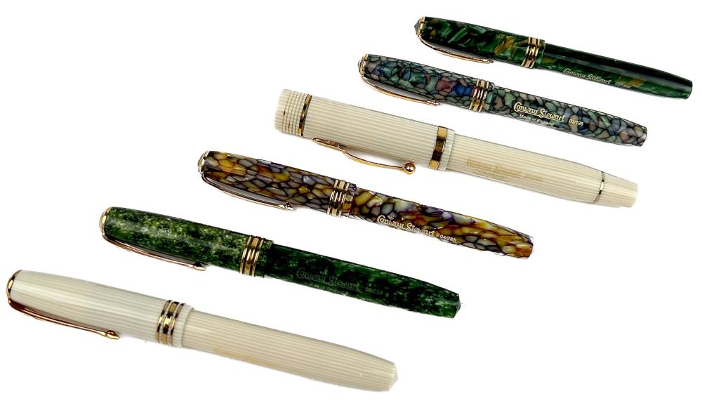 SIX CONWAY STEWART FOUNTAIN PENS