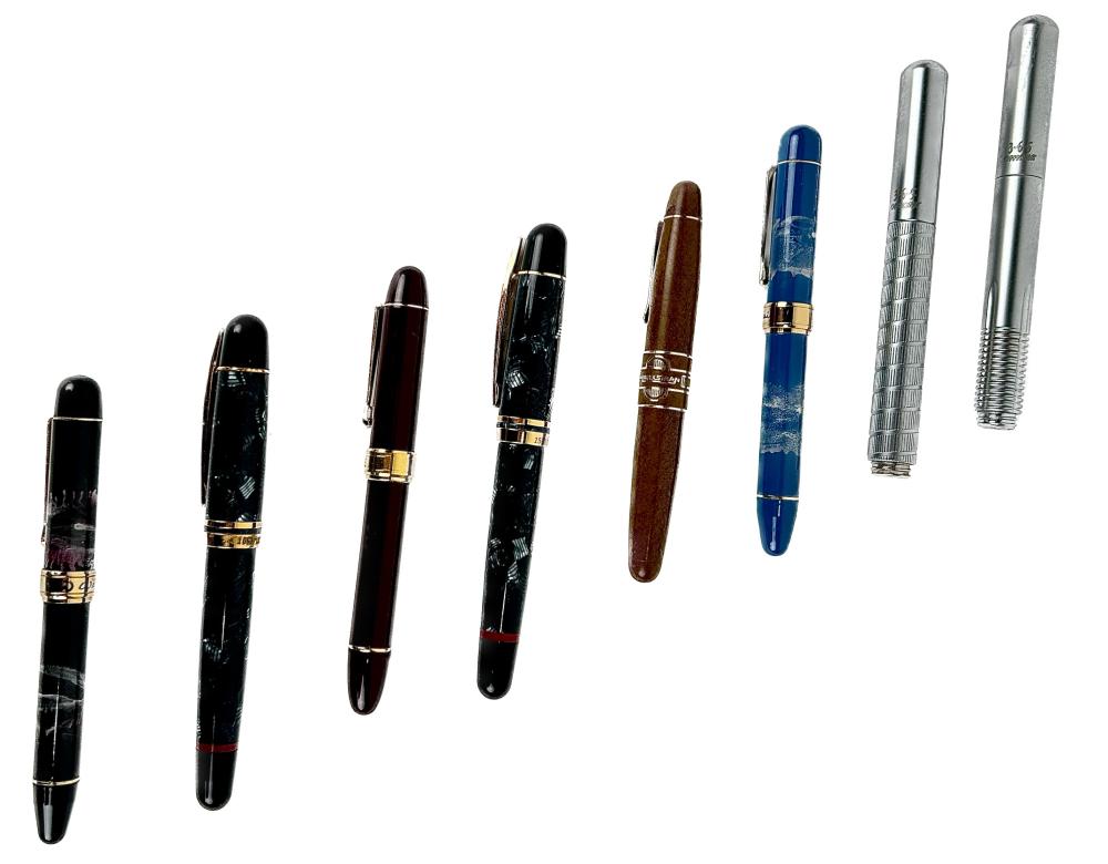 EIGHT ASSORTED PENS LENGTHS FROM