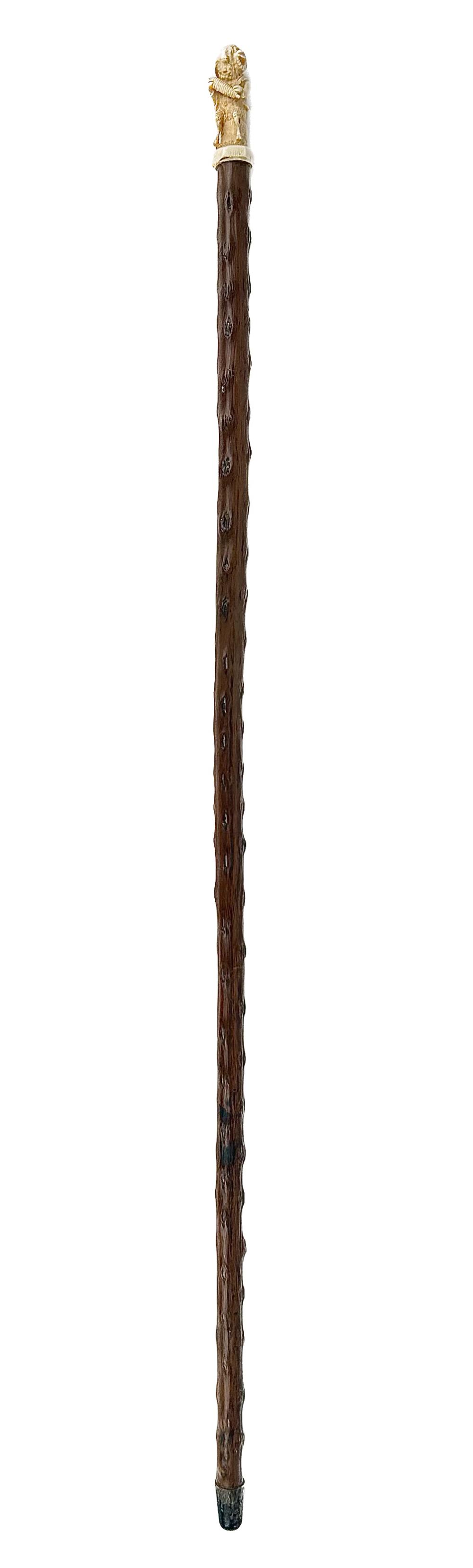 CANE WITH INTERESTING RAM HANDLE