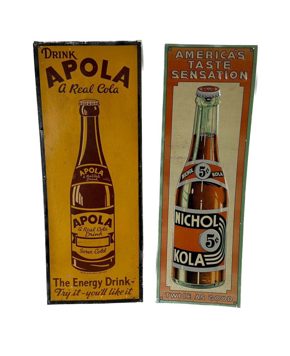 TWO COLA SIGNS EARLY 20TH CENTURY 3af502