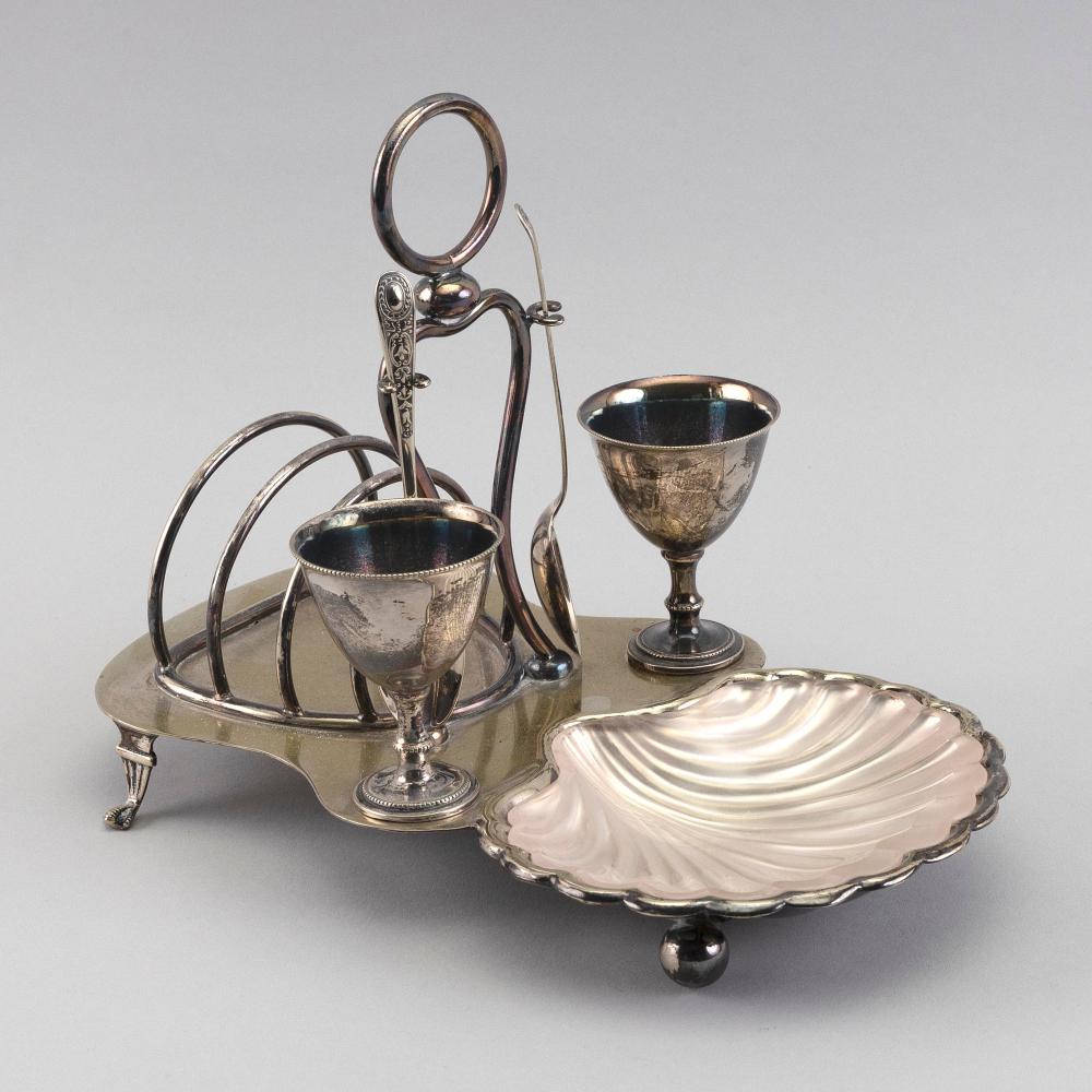 SILVER PLATED EGG STAND 19TH CENTURYSILVER