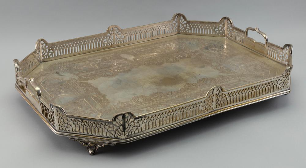 ENGLISH SILVER PLATED TRAY 19TH 3af572